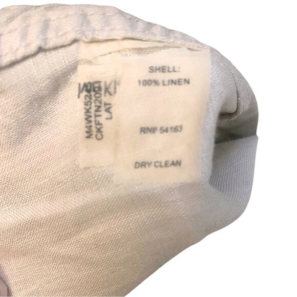 Calvin Klein Beige Khaki Tan Drawstring Linen Pants Size XL Summer Utility - Picture 9 of 11